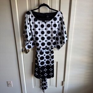 BCBGMaxAzria Black and White Geometric Dress